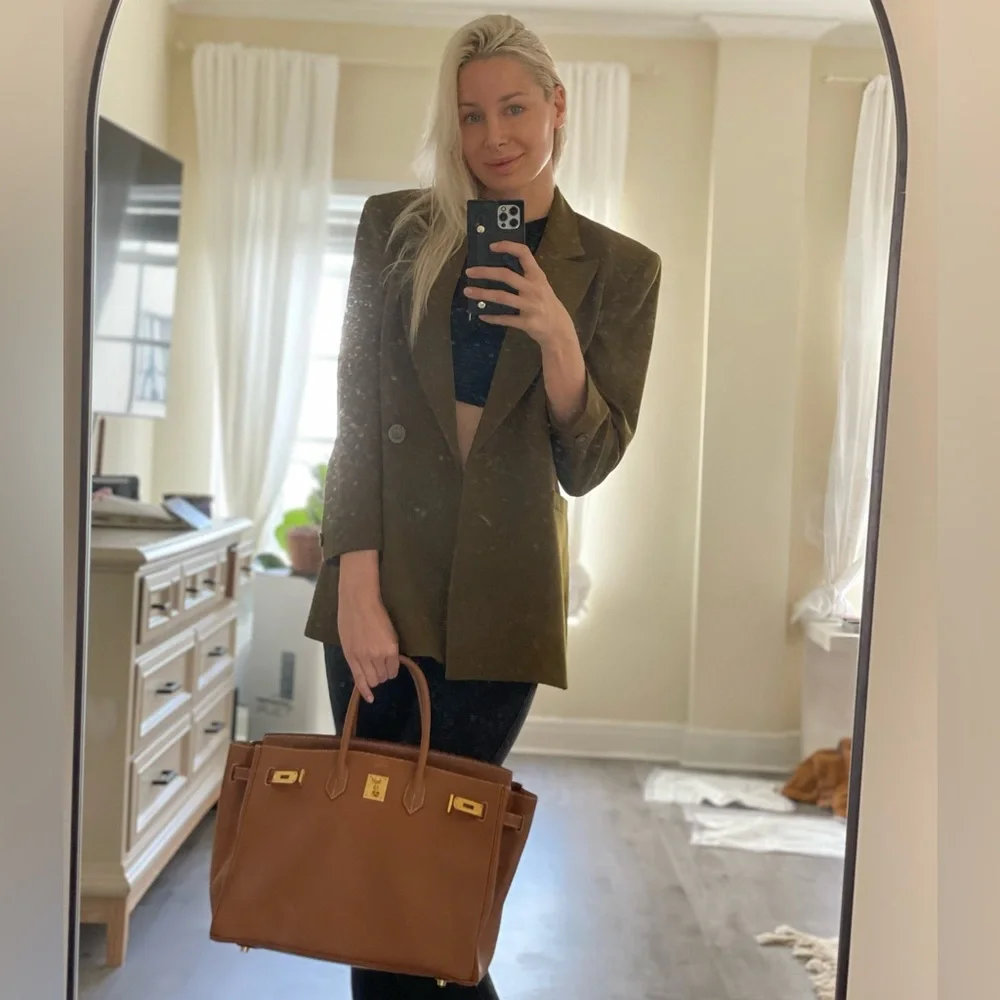 VINTAGE Dior green blazer with structured shoulders